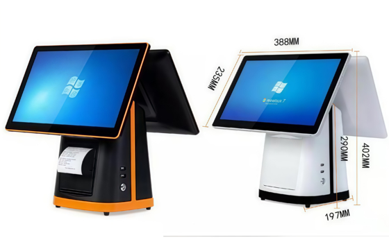Máy POS màn hình kép cao 300cdm2 15,6 inch cho cửa hàng bán lẻ và nhà hàng